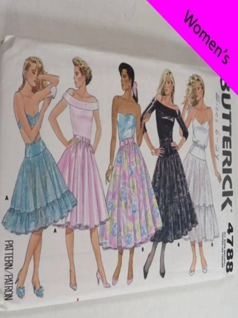 Butterick 4788 Full Volume Formal Skirt & Crinoline Underskirt Pattern UNCUT